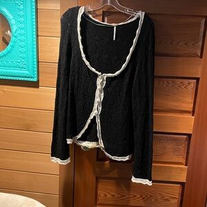 Free People Black and White cardigan